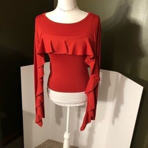 NWOT A. Calin Burnt Orange Shirt Size S